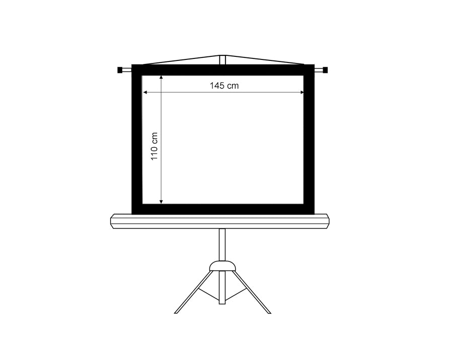 Проекционен екран Maclean MC-536 на стойка, 72", 4:3, 145x110