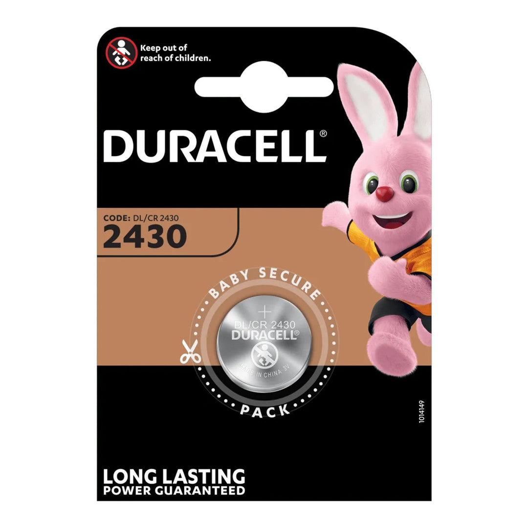 Литиева батерия Duracell CR2430 3V, диаметър 24,5 mm, височина 3 mm