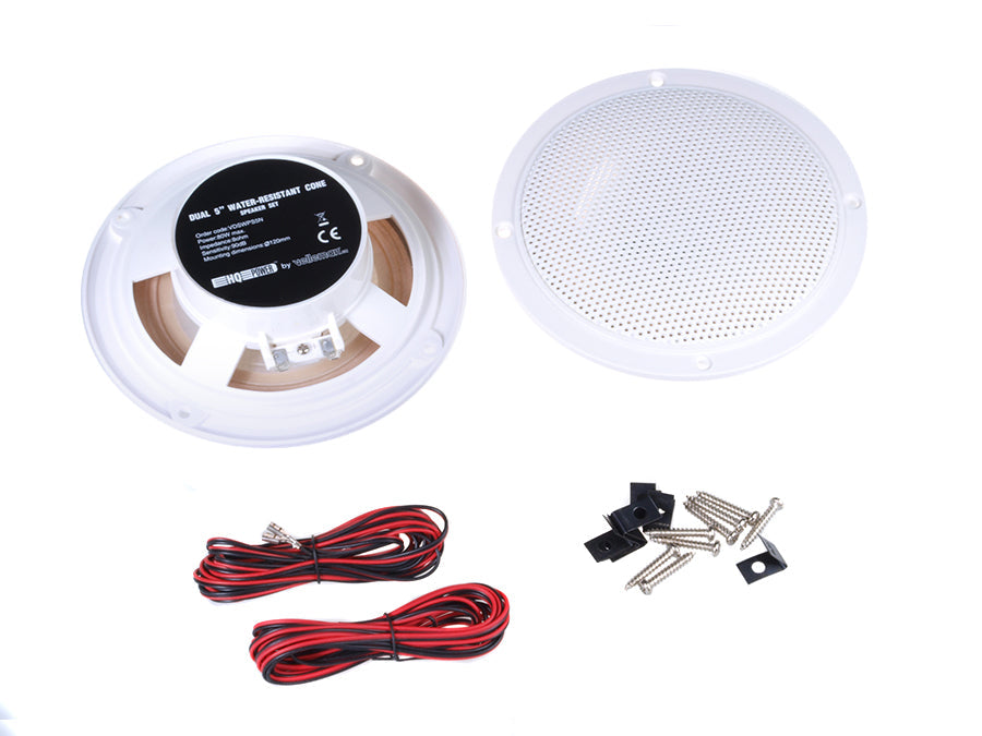 Високоговорители Velleman, монтирани на тавана, 5", 80 W, 8 Ohm, водоустойчиви, 2 броя, VDSWPS5N