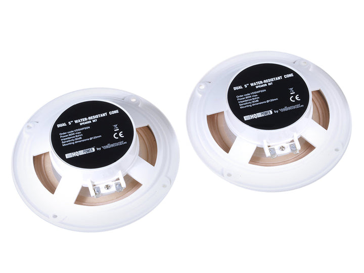 Високоговорители Velleman, монтирани на тавана, 5", 80 W, 8 Ohm, водоустойчиви, 2 броя, VDSWPS5N