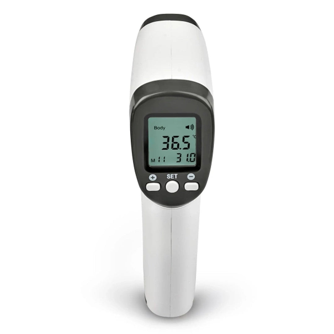 Безконтактен термометър Tech-Med, LCD дисплей, памет за 32 резултата, TM-F03BB