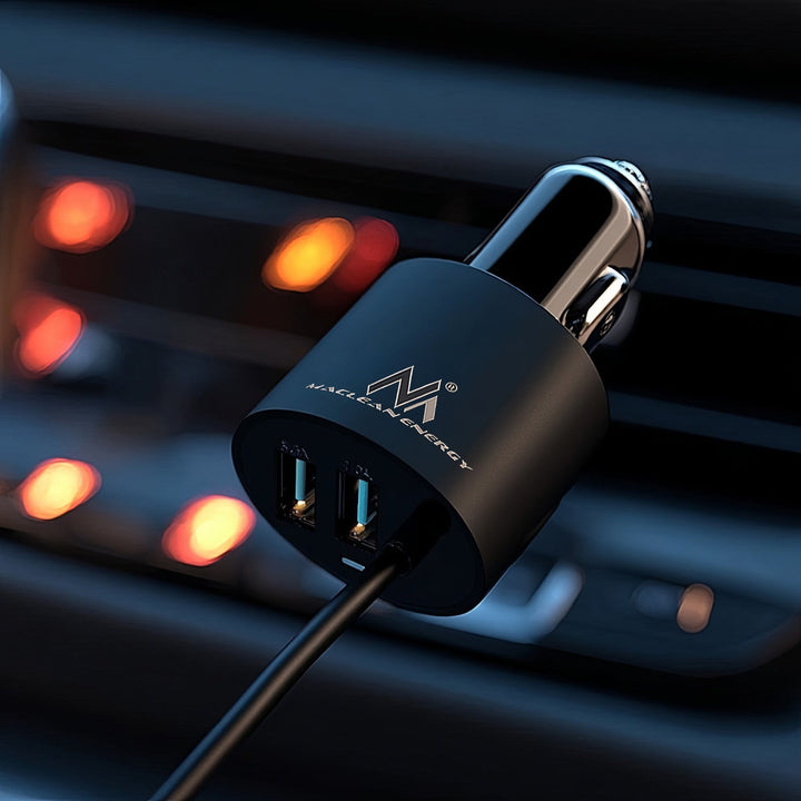 Зарядно устройство за кола Maclean, Lightning спирала, 2xUSB, 5,2A, 1,8 м, MCE76