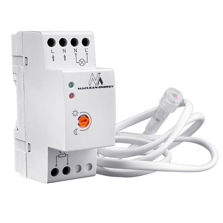 Maclean сензор за залез, за DIN шина, с външен датчик, 220-240V/AC, 50Hz, 20A, MCE83