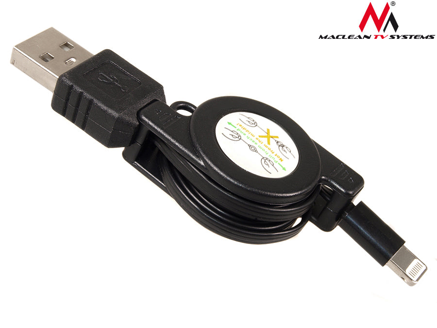 Maclean MCTV-731 черен спирален USB-lightning 8P кабел