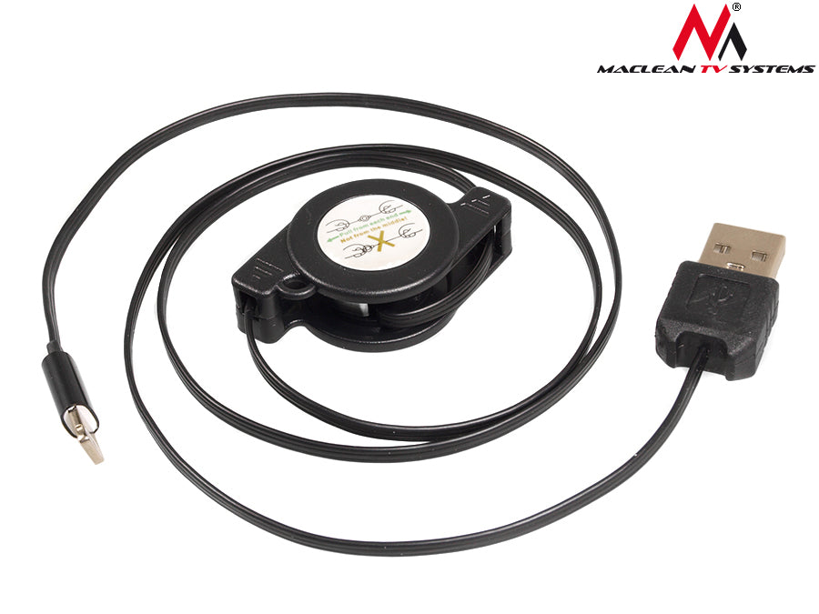 Maclean MCTV-731 черен спирален USB-lightning 8P кабел