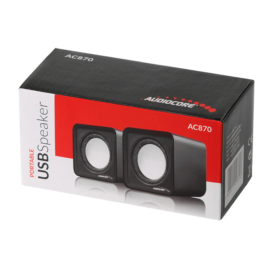 6W USB сребристо-черни компютърни високоговорители Audiocore AC870 B