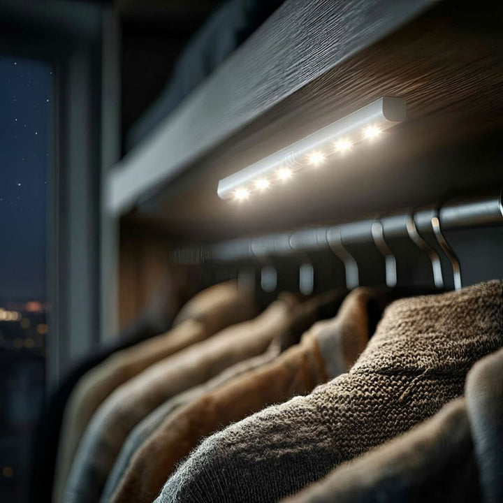 Maclean 6LED кухненска лампа за монтаж под шкаф, продълговата, с датчик за движение, 5xAAA, MCE123