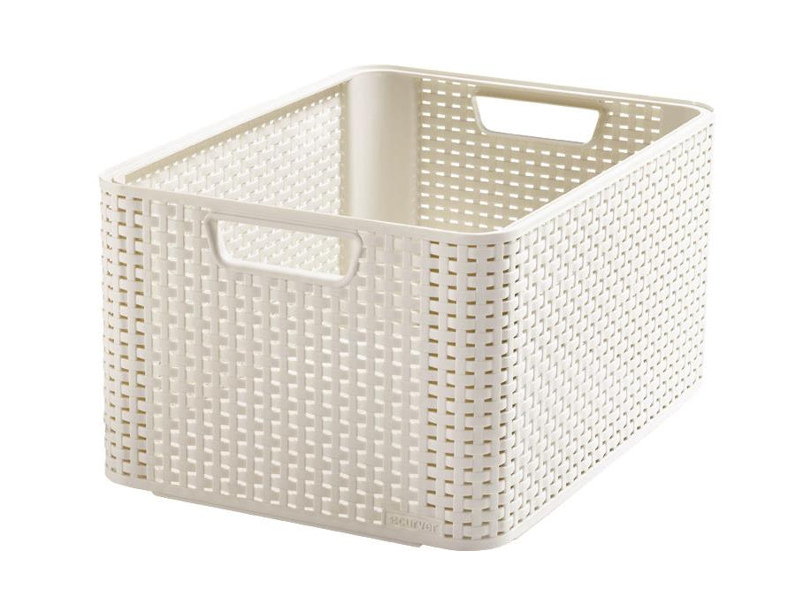 Кошница Curver, универсална, с капак, кремава, Rattan Style L