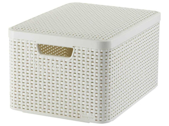 Кошница Curver, универсална, с капак, кремава, Rattan Style L