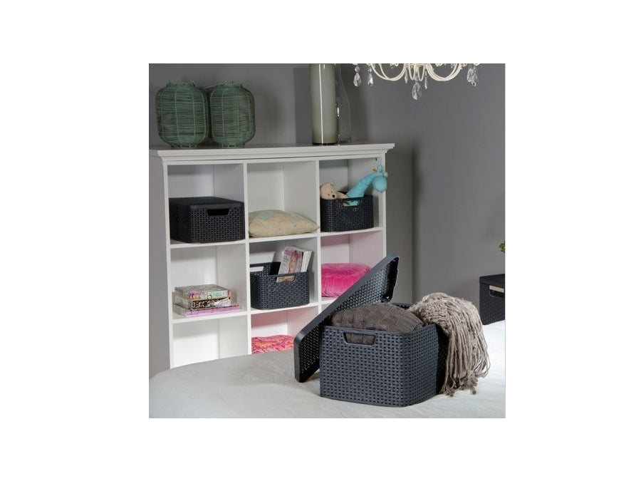 Кошница Curver, универсална, с капак, сива, Rattan Style L
