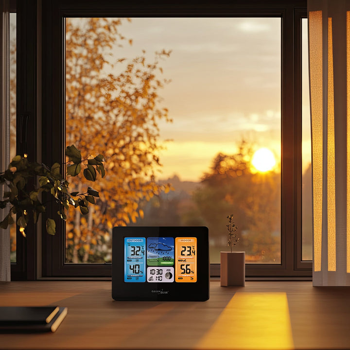 Безжична метеорологична станция GreenBlue, цветна, WiFi, фази на луната, GB522