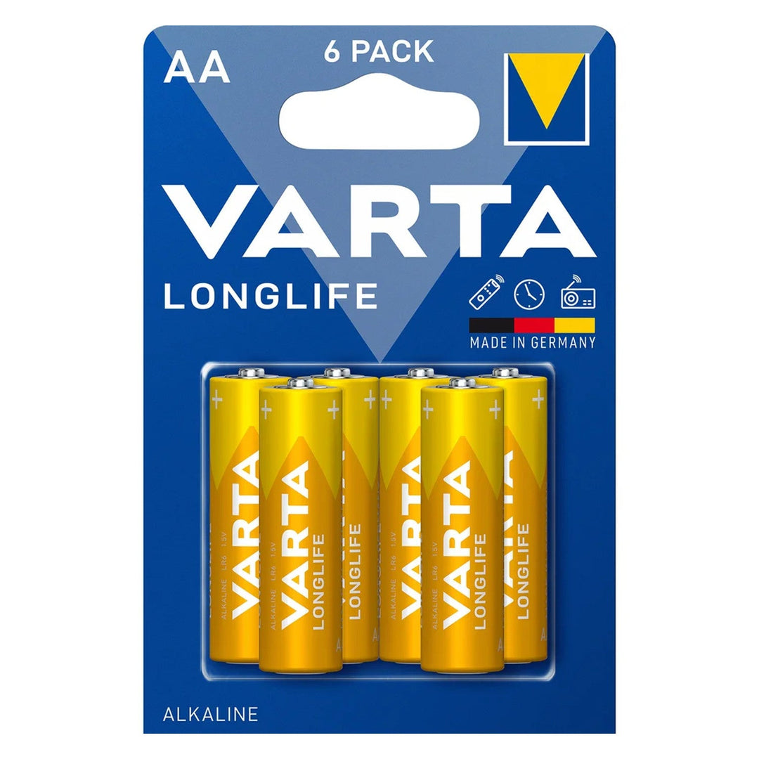 6x R-06 R06 AA 1,5 V алкална батерия Longlife Varta