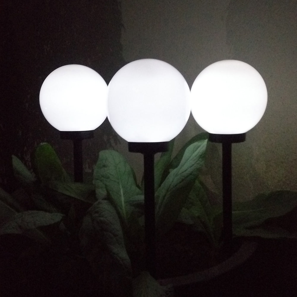 Слънчева градинска лампа за свободно поставяне GreenBlue, сфера 15x15x48 см, бял LED, GB121