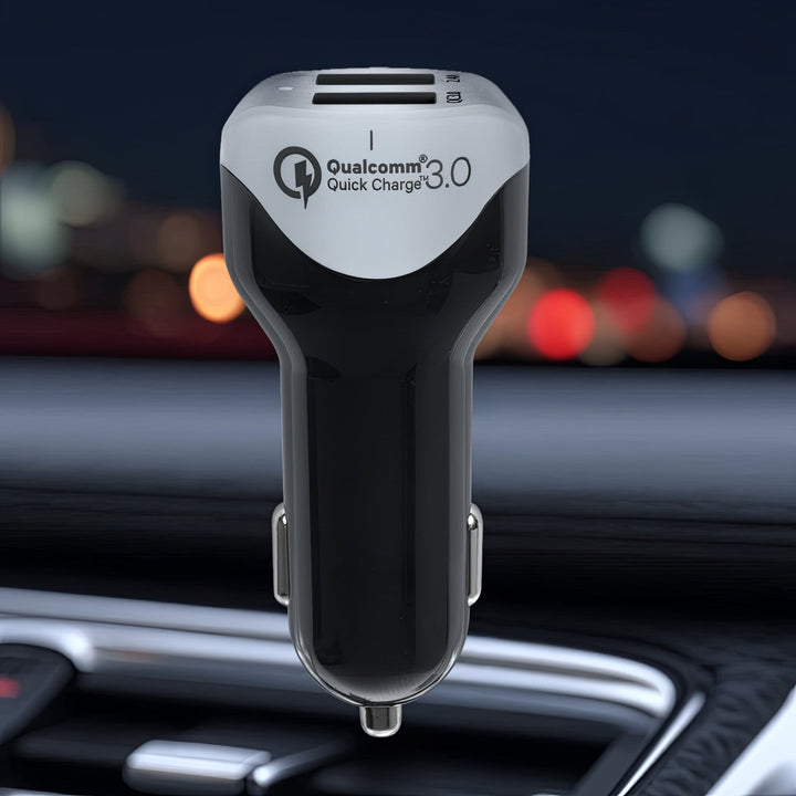 Зарядно за кола, макс. 4,8 А, 2xUSB, Maclean Energy MCE157, Qualcomm Quick Charge QC 3.0, плюс кабел 1,5 м, сребристо