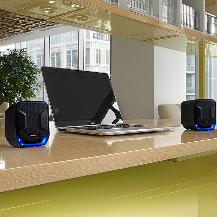 6W USB сини и черни компютърни високоговорители Audiocore AC865 B