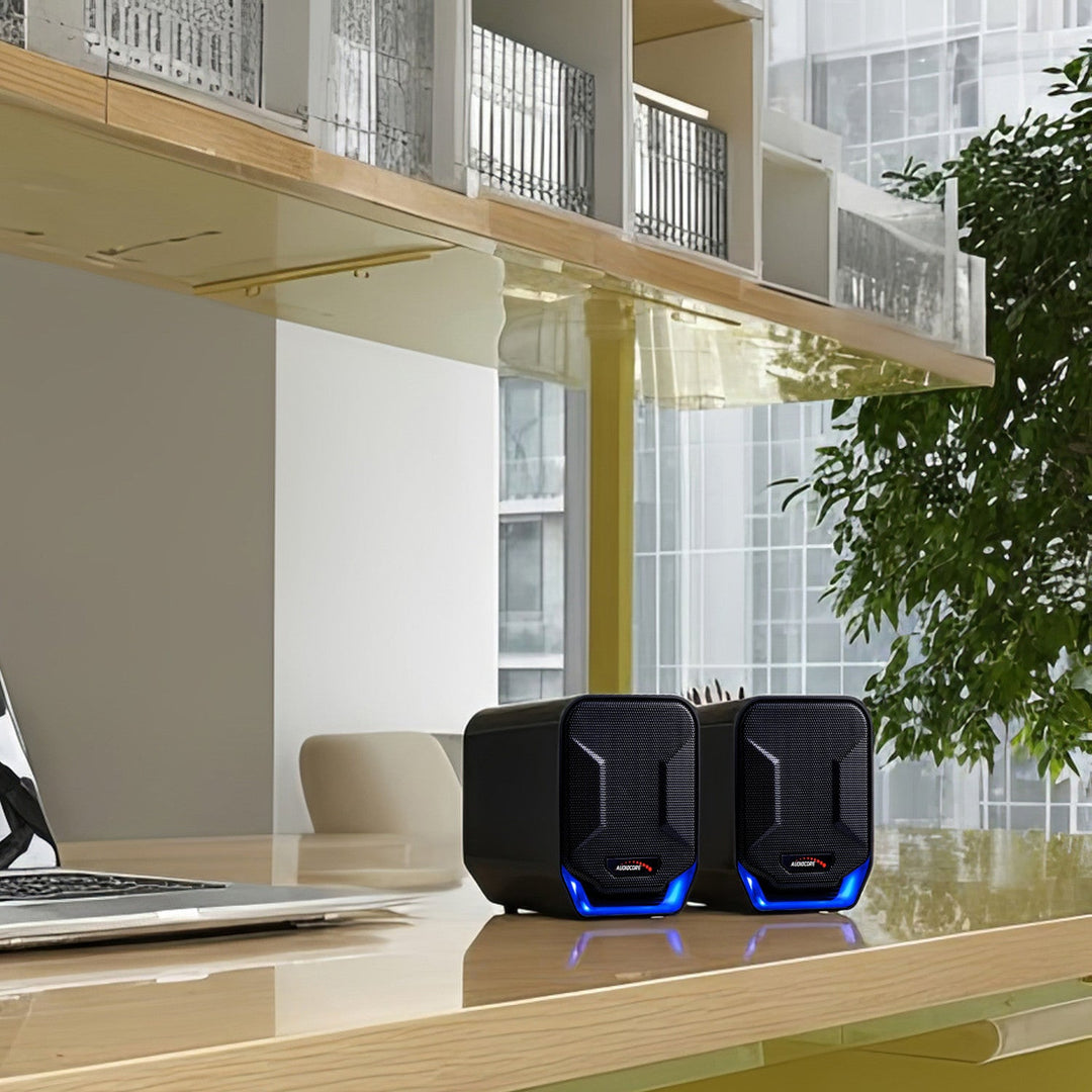 6W USB сини и черни компютърни високоговорители Audiocore AC865 B