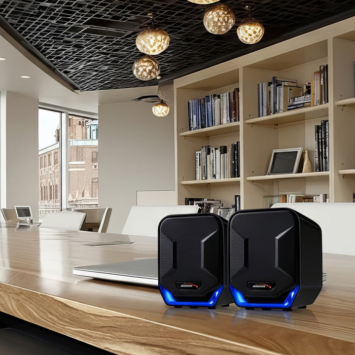 6W USB сини и черни компютърни високоговорители Audiocore AC865 B
