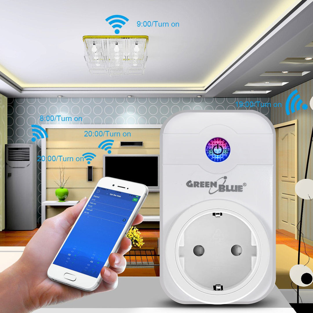 GreenBlue GB155G Интелигентен WiFi контакт Може да се управлява чрез приложение за iOS или Android