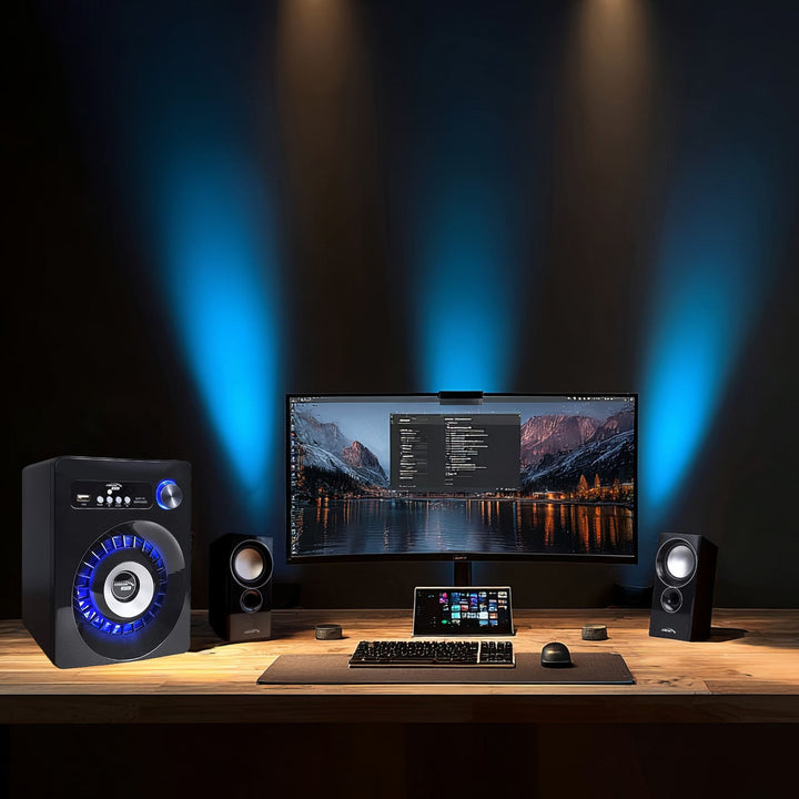 Audiocore AC910 Bluetooth 2.1 комплект високоговорители с FM радио, TF карта, AUX, USB захранване