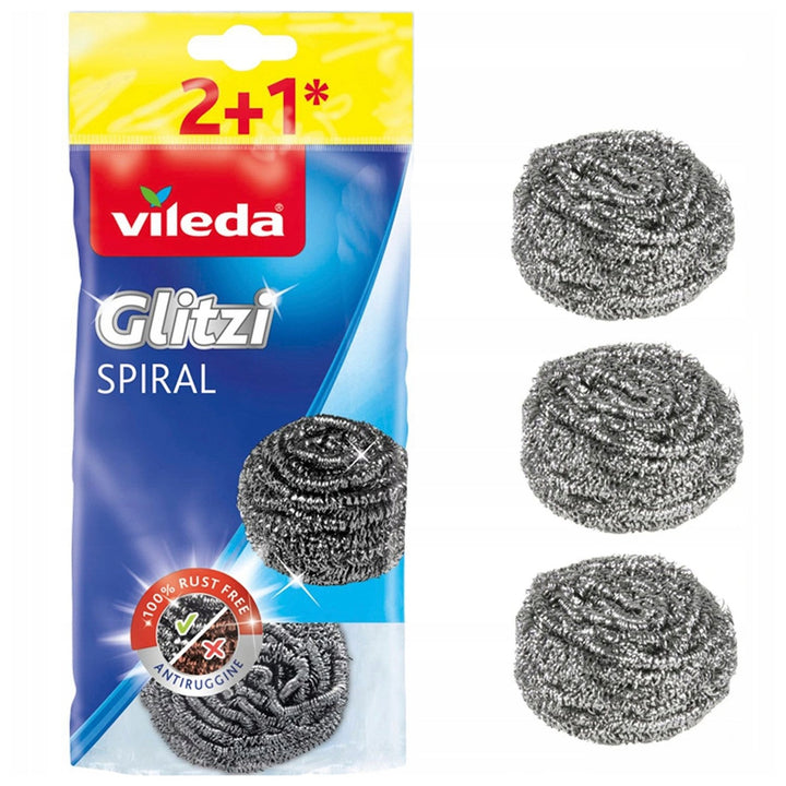 Vileda Glitzi Spiral INOX неръждаема стомана, 3 броя
