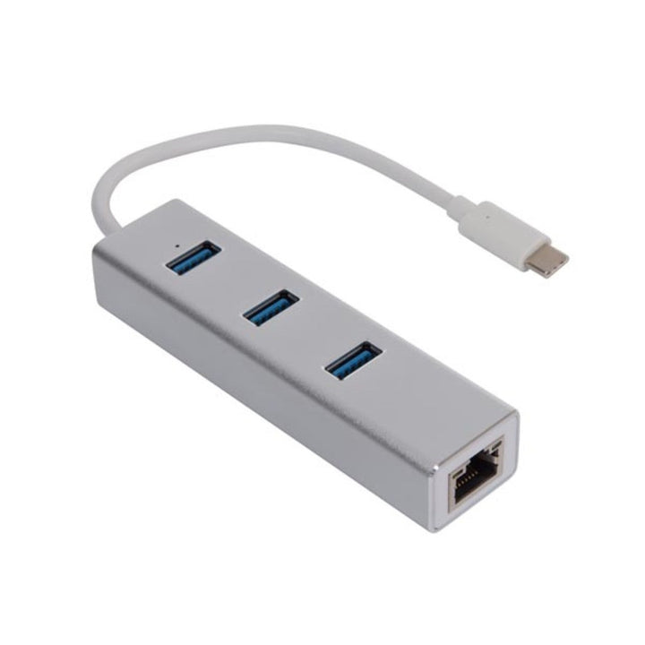 USB-C към Gigabit Ethernet адаптер за бърза мрежова връзка Velleman PCMP202