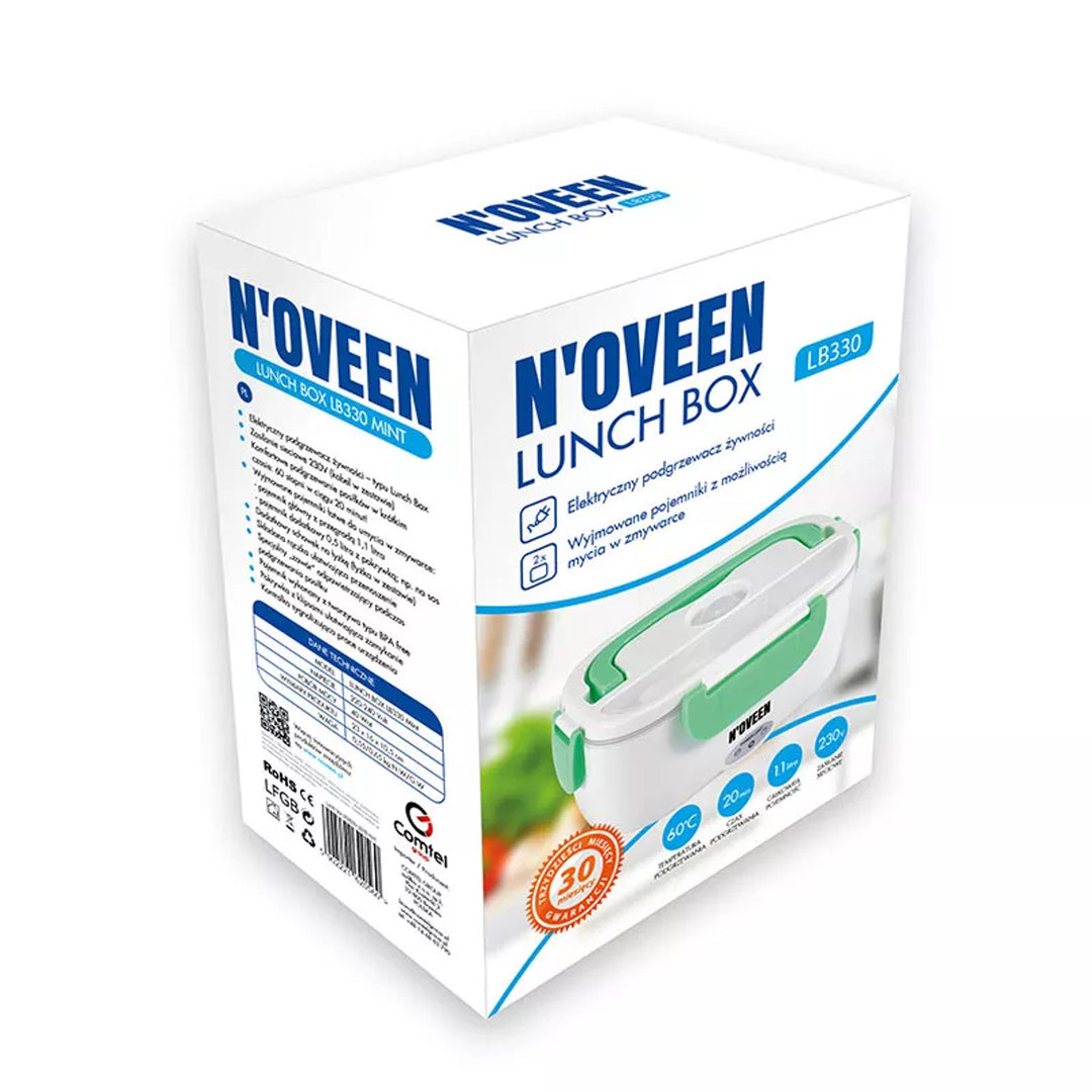 Електрически нагревател за храна за кутия за обяд Noveen LB330 в ментов цвят