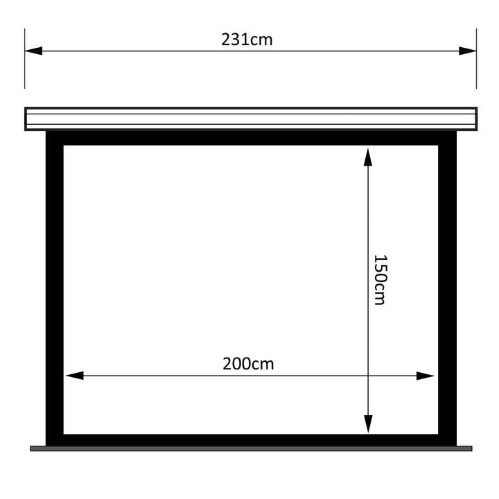 Maclean Premium MC-992 електрически екран с натягане, 200 x 150 cm, 100"