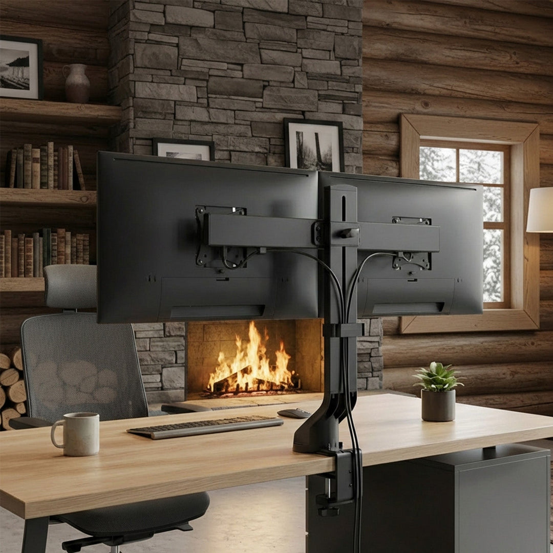 Двойна стойка за монитор / двойна 17"-27" 14 кг Maclean MC-854 VESA 75x75 100x100 подходяща за MC-848 и MC-849