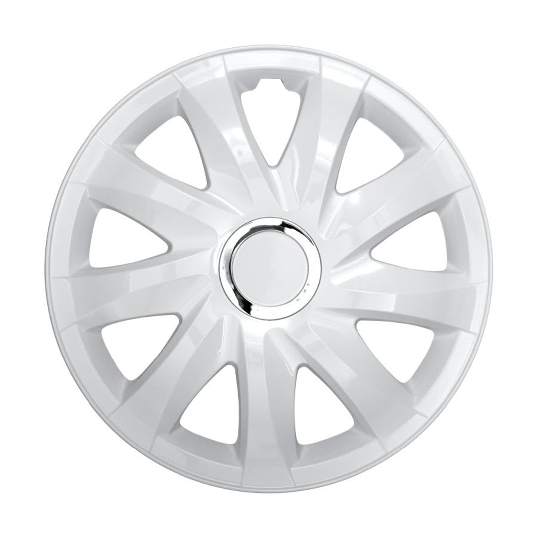 Универсални капаци за колела 16" NRM DRIFT, лакирани в бяло, пресовани, 4 броя