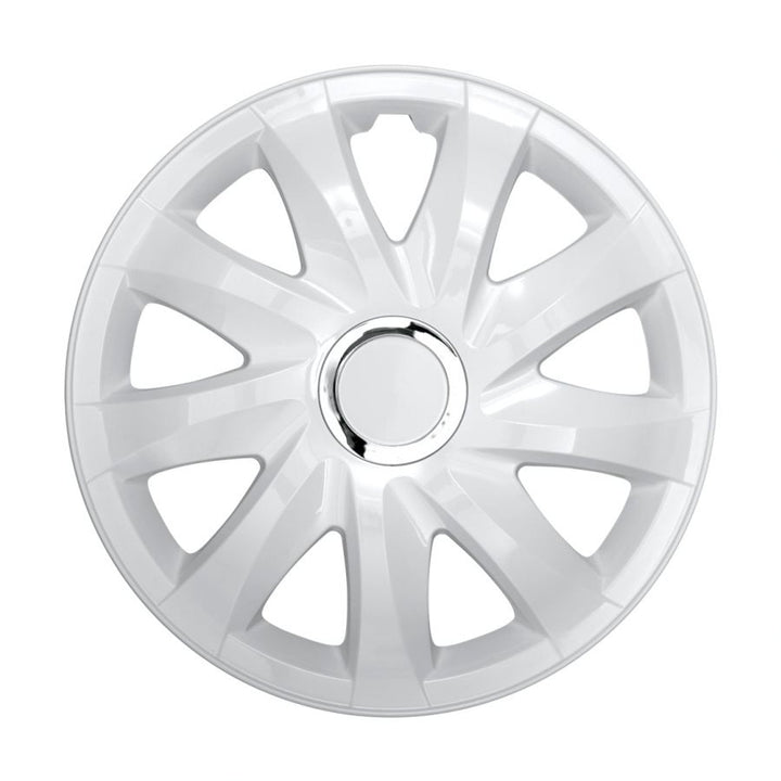 Универсални капаци за колела 16" NRM DRIFT, лакирани в бяло, пресовани, 4 броя