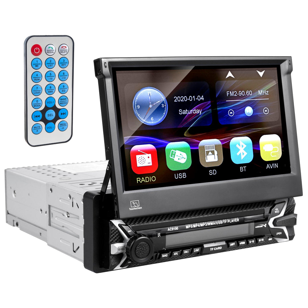 Audiocore AC9100 LCD 7" изтеглящ се сензорен екран 1080P MP5 AVI DivX Bluetooth hands-free RDS + дистанционно управление