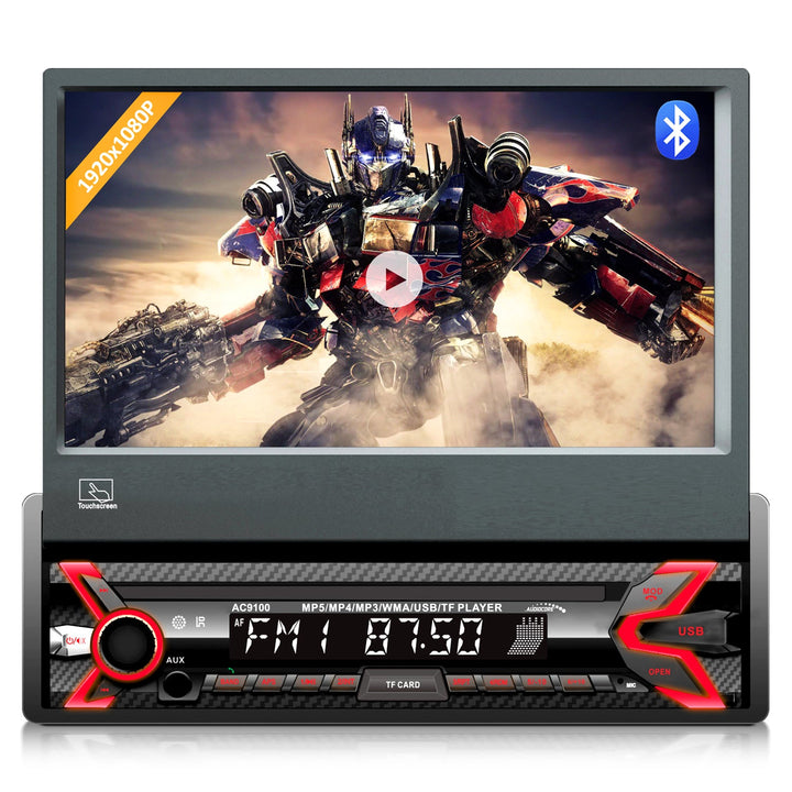 Audiocore AC9100 LCD 7" изтеглящ се сензорен екран 1080P MP5 AVI DivX Bluetooth hands-free RDS + дистанционно управление