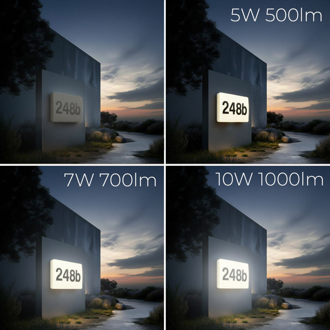 LED лампа Maclean, номер на къща, със сензор за затъмняване, бяла, макс. 10 W, IP65, неутрален цвят (4000 K), макс. 1000 lm, MCE292 W