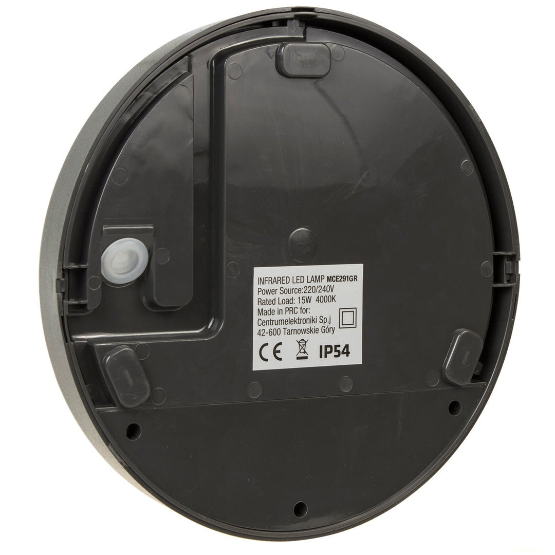 LED лампа с инфрачервен датчик за движение MCE291 GR 1100lm 15W IP54 Maclean Energy, сива
