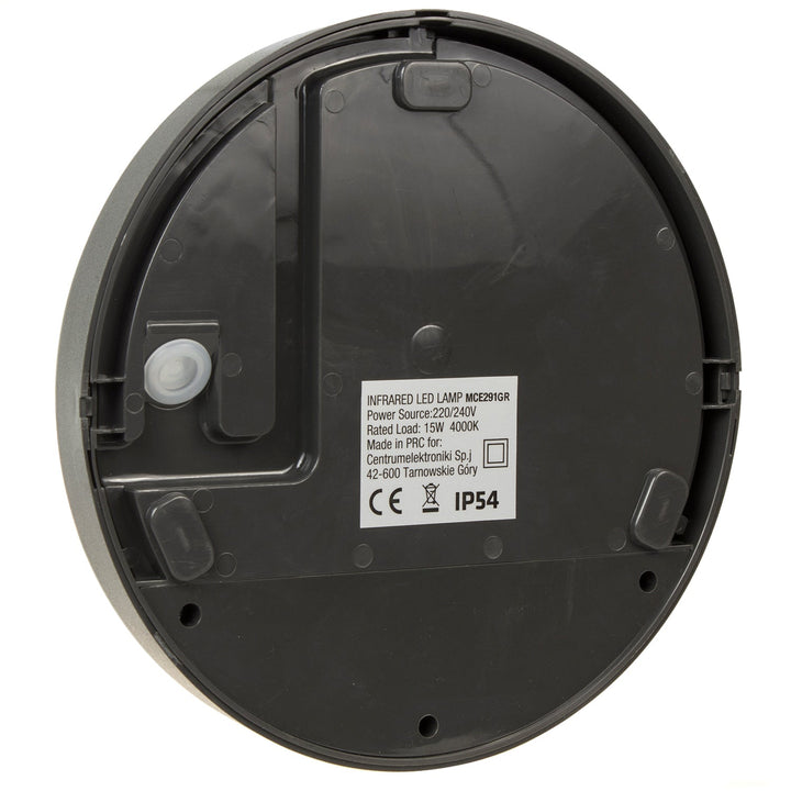 LED лампа с инфрачервен датчик за движение MCE291 GR 1100lm 15W IP54 Maclean Energy, сива