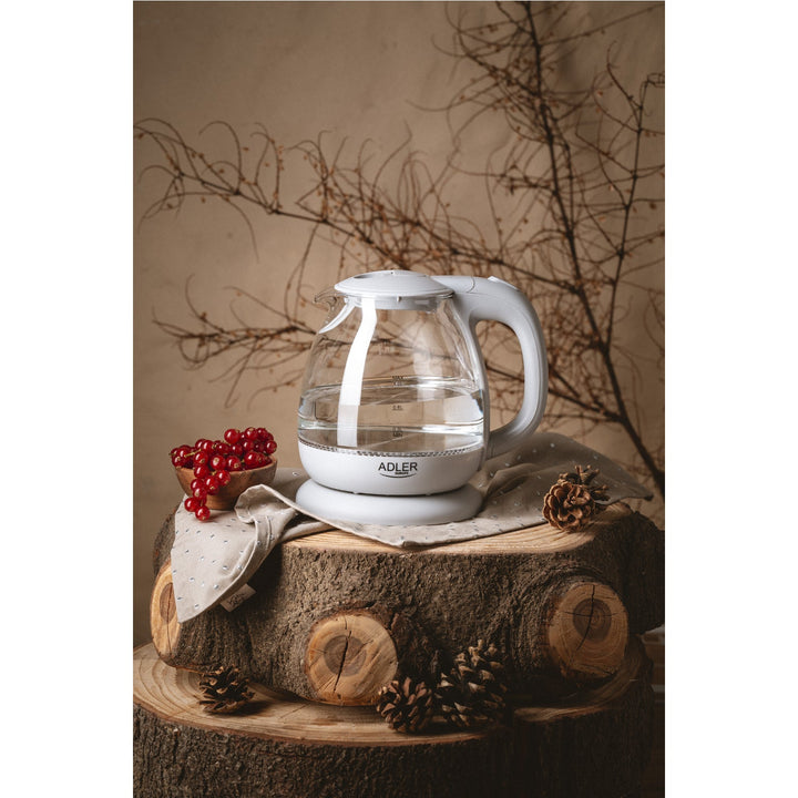 Стъклена кана Adler AD 1283G 1,0 л с LED осветление