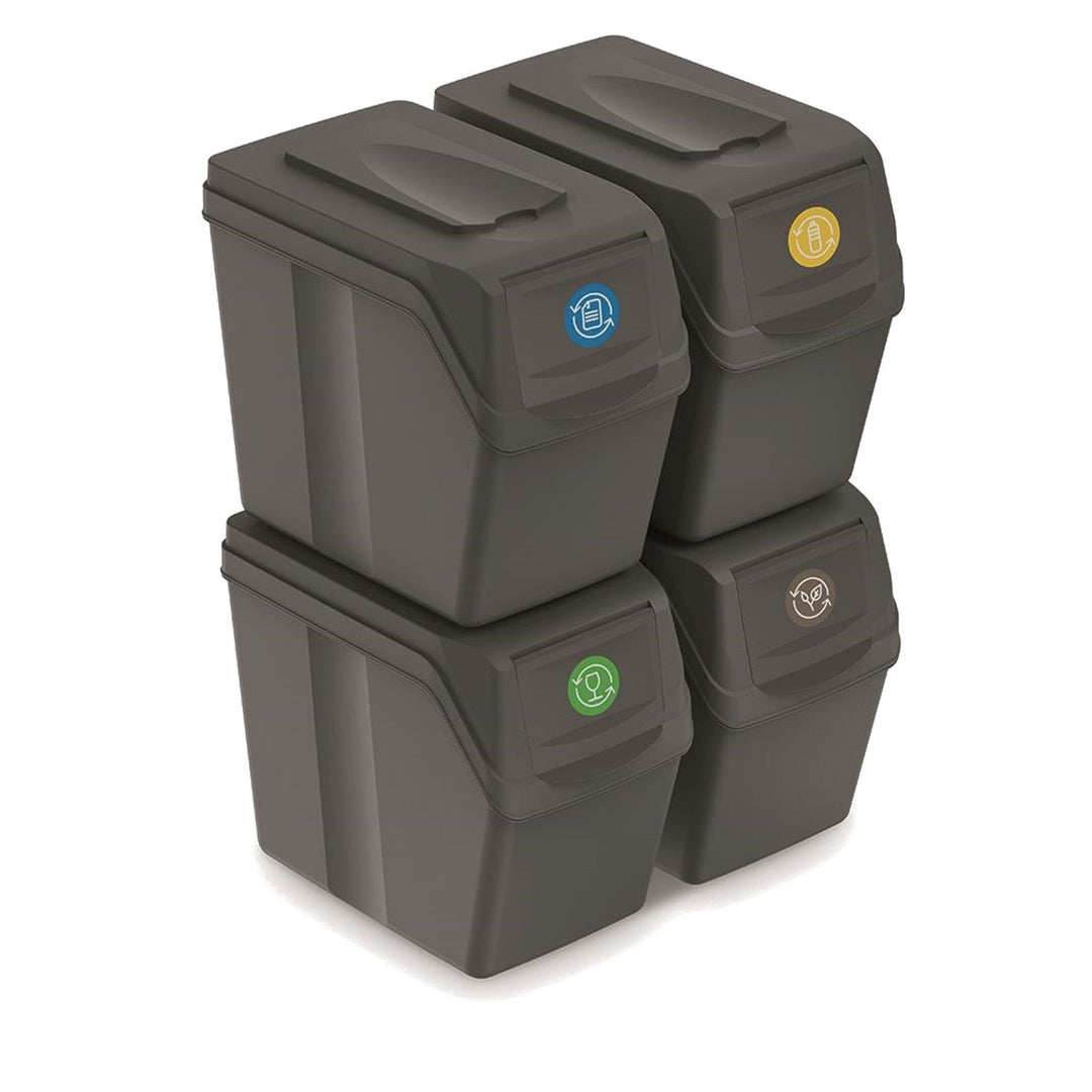 Sortibox 4x20L комплект сиви кошчета за сортиране на отпадъци ISWB20S4