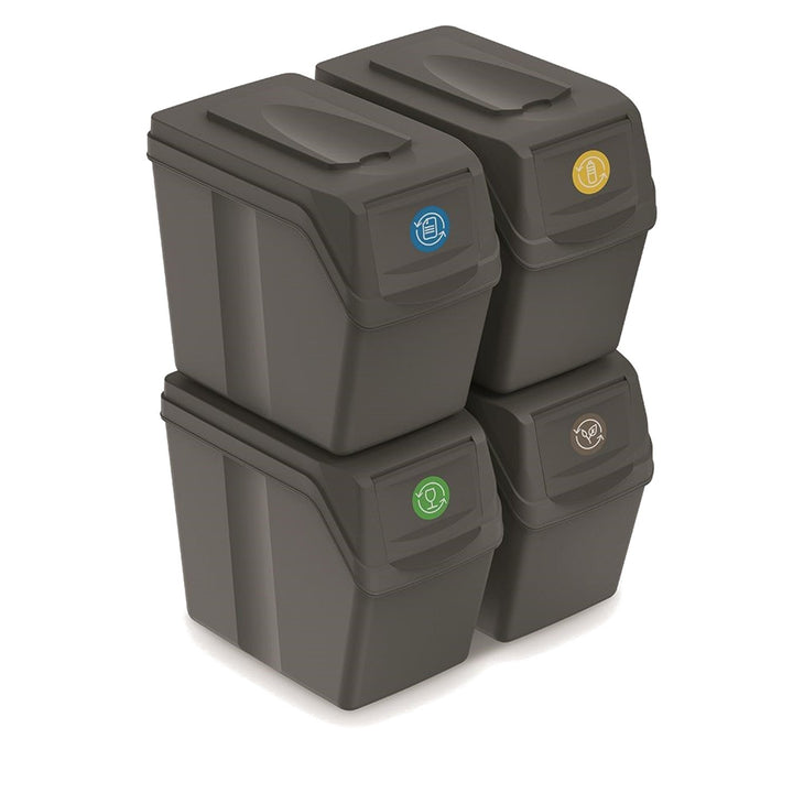 Sortibox 4x20L комплект сиви кошчета за сортиране на отпадъци ISWB20S4