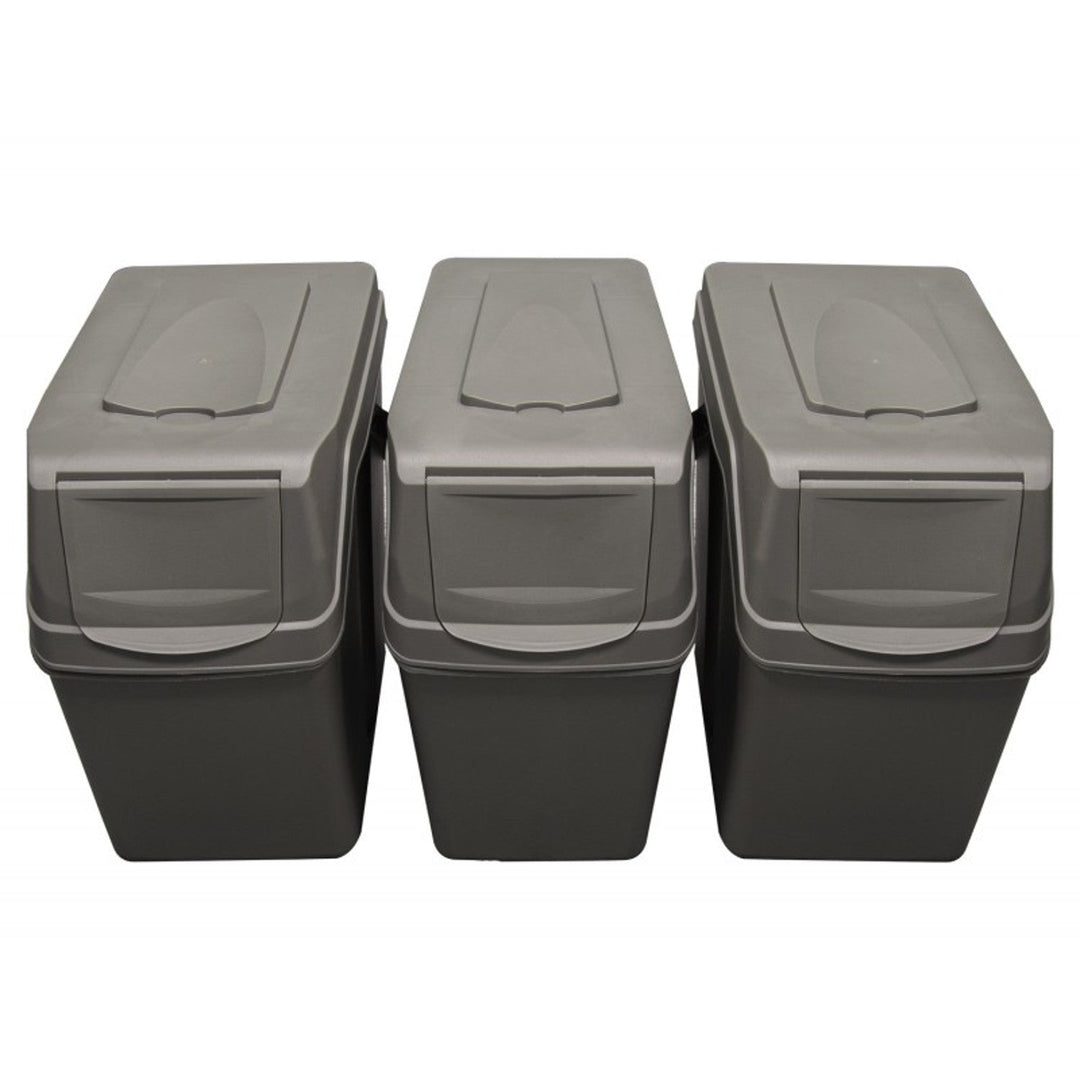 Sortibox 3x25L комплект сиви кошчета за сортиране на отпадъци ISWB25S3