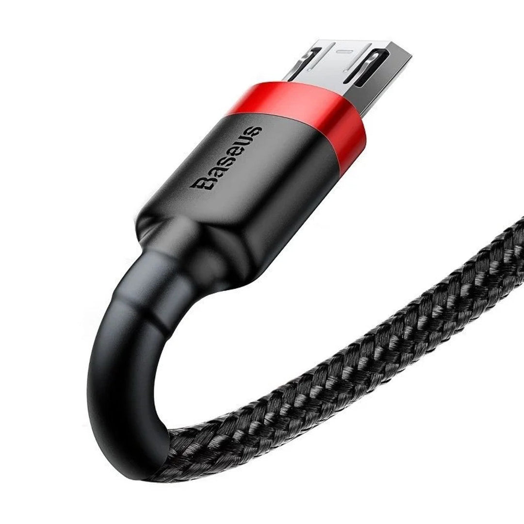 2,0 м QC3.0 2,4 А USB/MicroUSB кабел (CAMKLF-C91) с найлонова оплетка