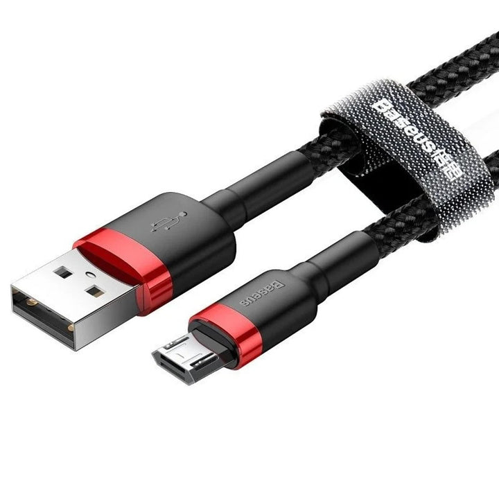 2,0 м QC3.0 2,4 А USB/MicroUSB кабел (CAMKLF-C91) с найлонова оплетка