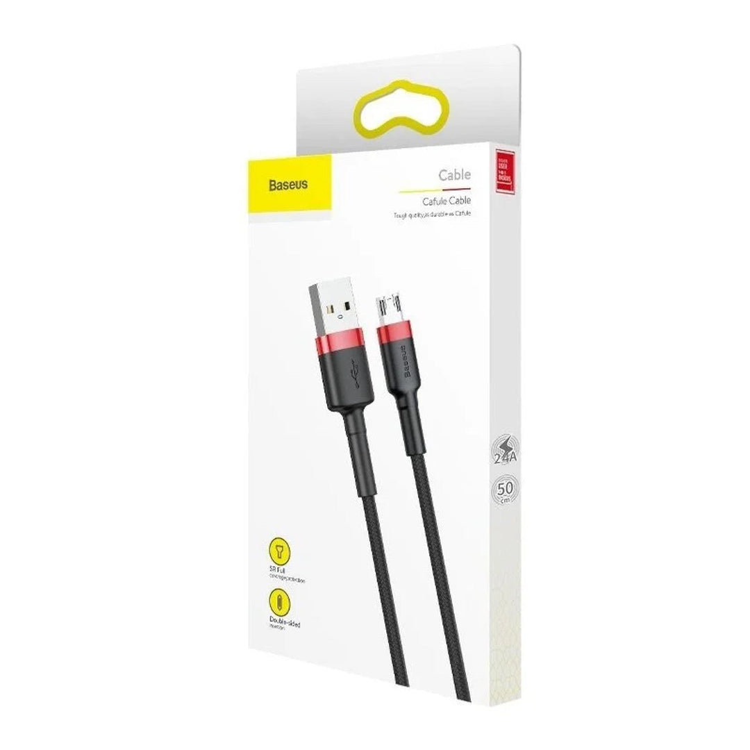 2,0 м QC3.0 2,4 А USB/MicroUSB кабел (CAMKLF-C91) с найлонова оплетка