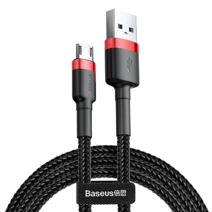 2,0 м QC3.0 2,4 А USB/MicroUSB кабел (CAMKLF-C91) с найлонова оплетка