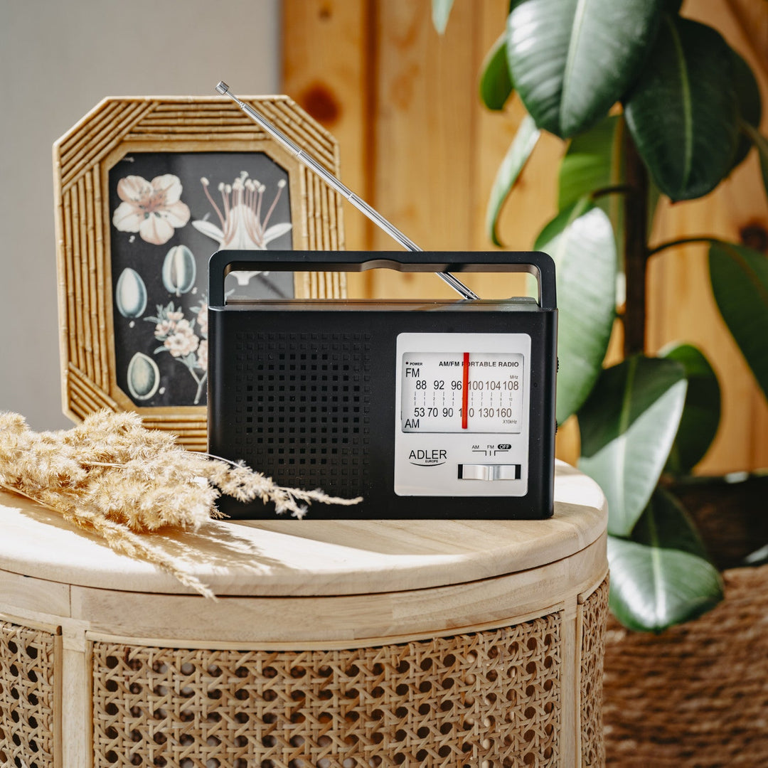 Радио Adler, преносимо, AM и FM, антена, захранване от електрическата мрежа и батерия, AD 1909