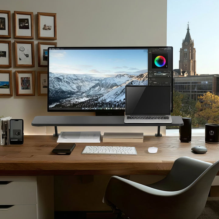 Ergo Office рафт за монитор за маса, с винтово закрепване, 13"–32", макс. 20 кг, ER-409
