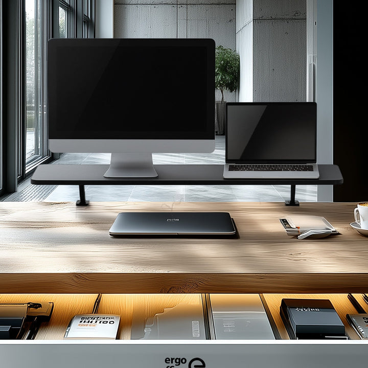 Ergo Office рафт за монитор за маса, с винтово закрепване, 13"–32", макс. 20 кг, ER-409