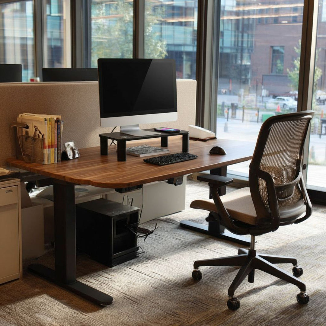 Ergo Office стойка за монитор, регулируема, с безжично зарядно устройство Qi, макс. 20 кг, 17–32", ER-415