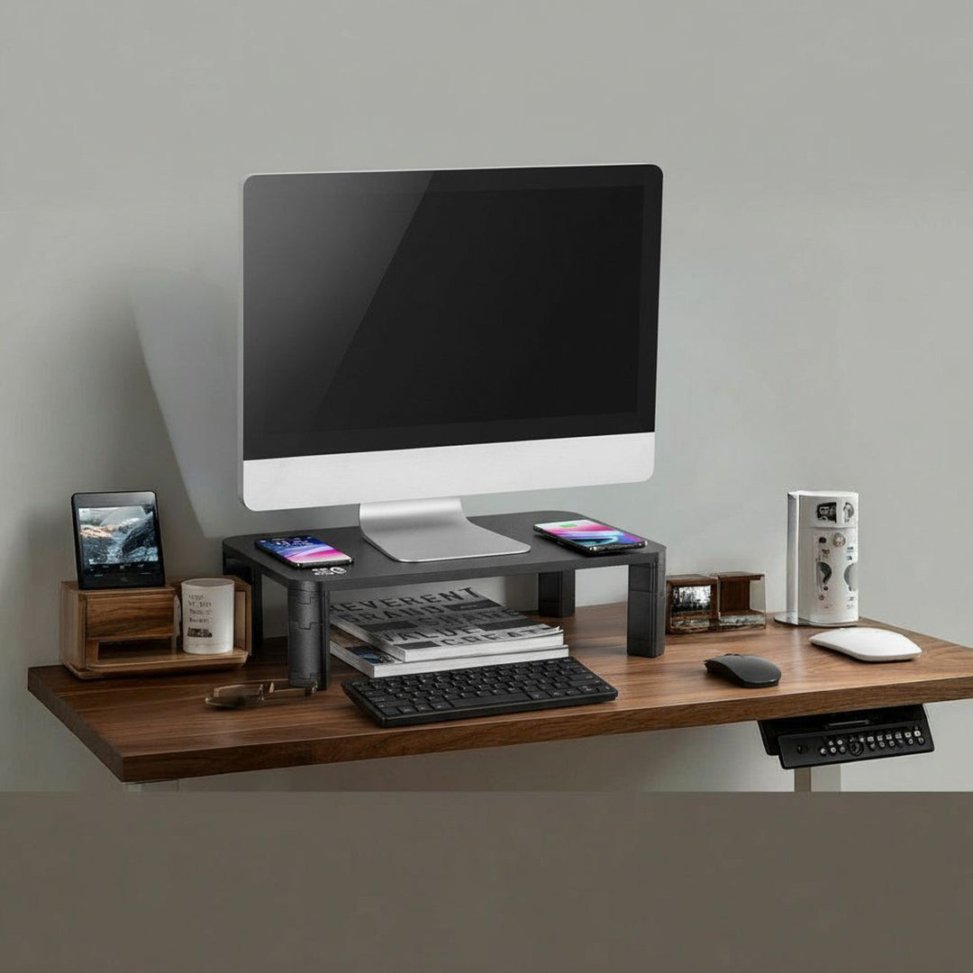 Ergo Office стойка за монитор, регулируема, с безжично зарядно устройство Qi, макс. 20 кг, 17–32", ER-415