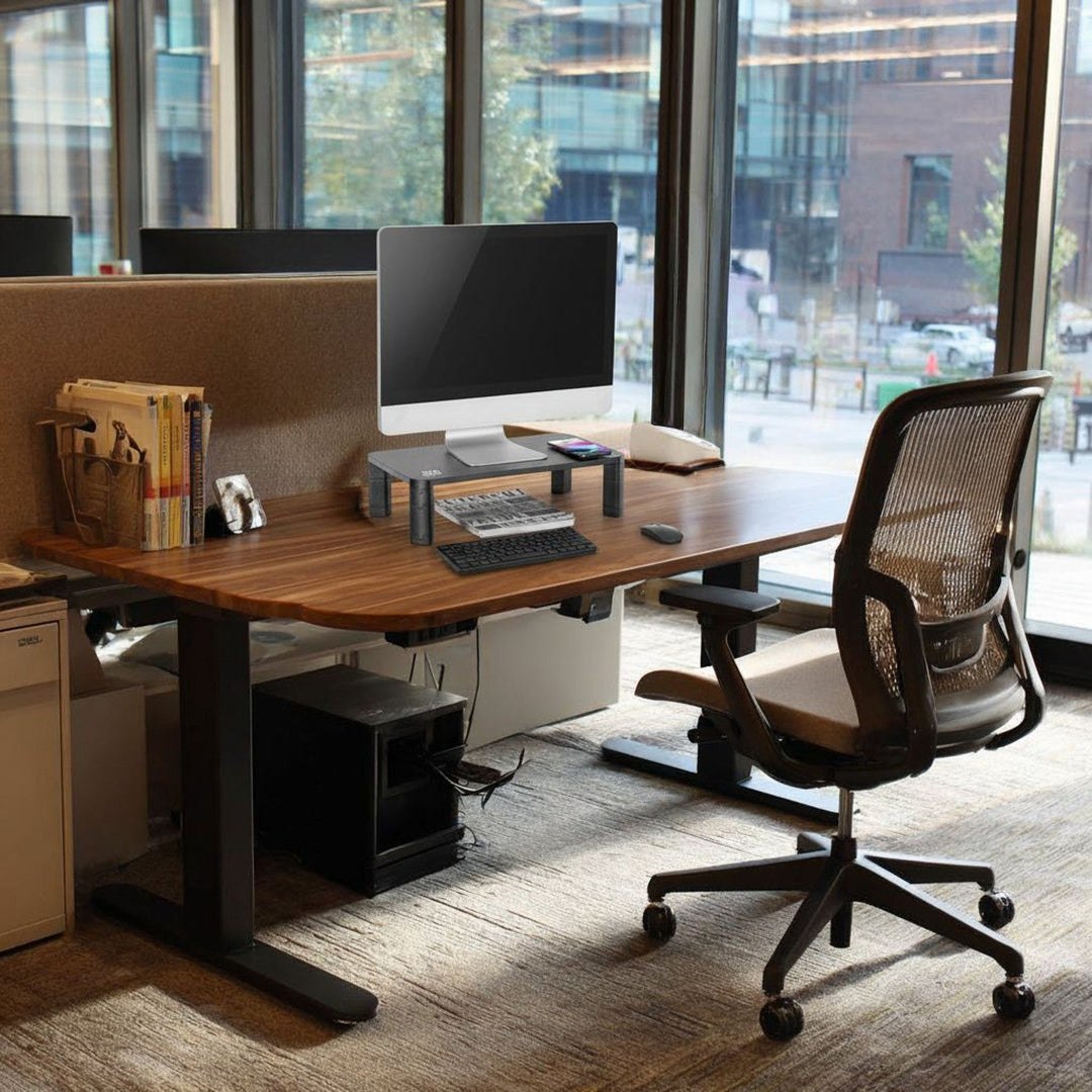 Ergo Office стойка за монитор, регулируема, с безжично зарядно устройство Qi, макс. 20 кг, 17–32", ER-415