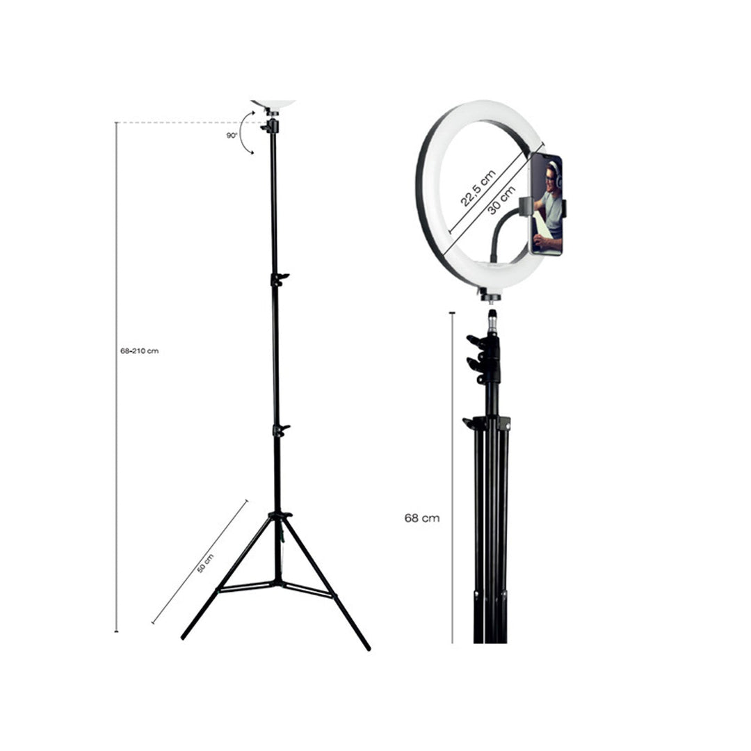 RING 30cm TRACER пръстенна лампа с 210cm статив